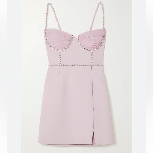 ‼️SALE‼️Self Portrait Pink Mini Crepe Dress - Picture 1 of 4